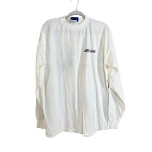 Reebok Men's White Long Sleeve Shirt Run Boston